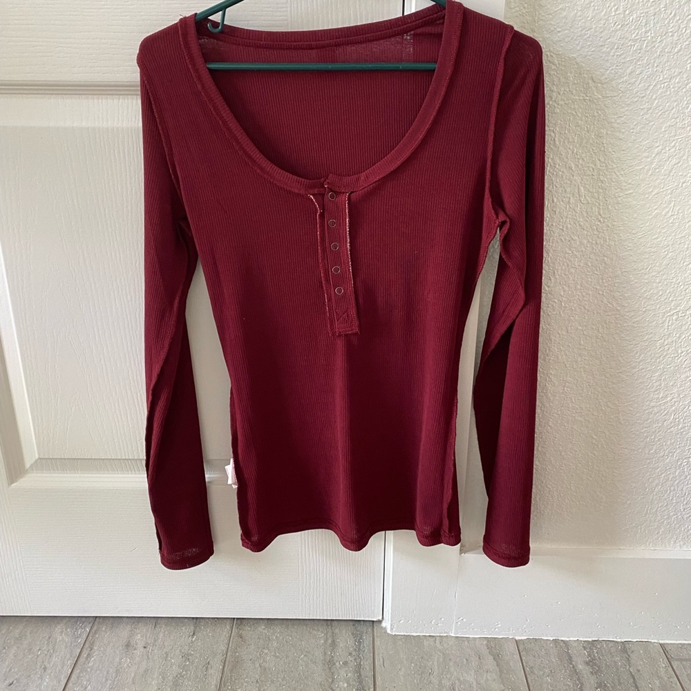 Shein Ribbed tight long sleeve Top
